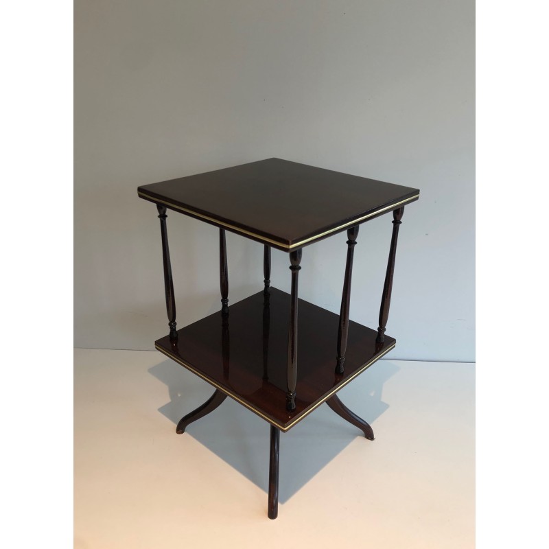 Revolving Two-Tier Table in Mahogany and | Maison Barrois
