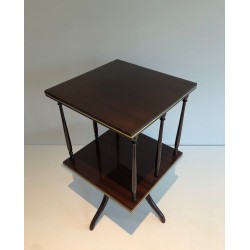 Revolving Two-Tier Table in Mahogany and | Maison Barrois