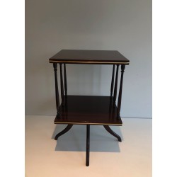 Revolving Two-Tier Table in Mahogany and | Maison Barrois