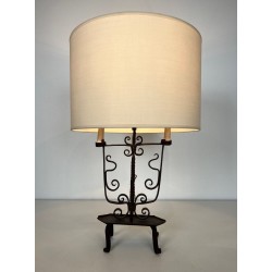 Six-Light Wrought Iron Candelabra, French Work, circa 1950