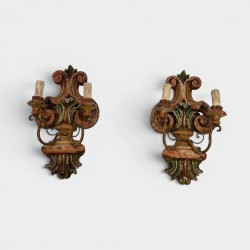 Appliques en Bois Sculpté Polychrome | Maison Barrois