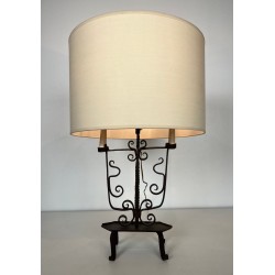 Six-Light Wrought Iron Candelabra, French Work, circa 1950