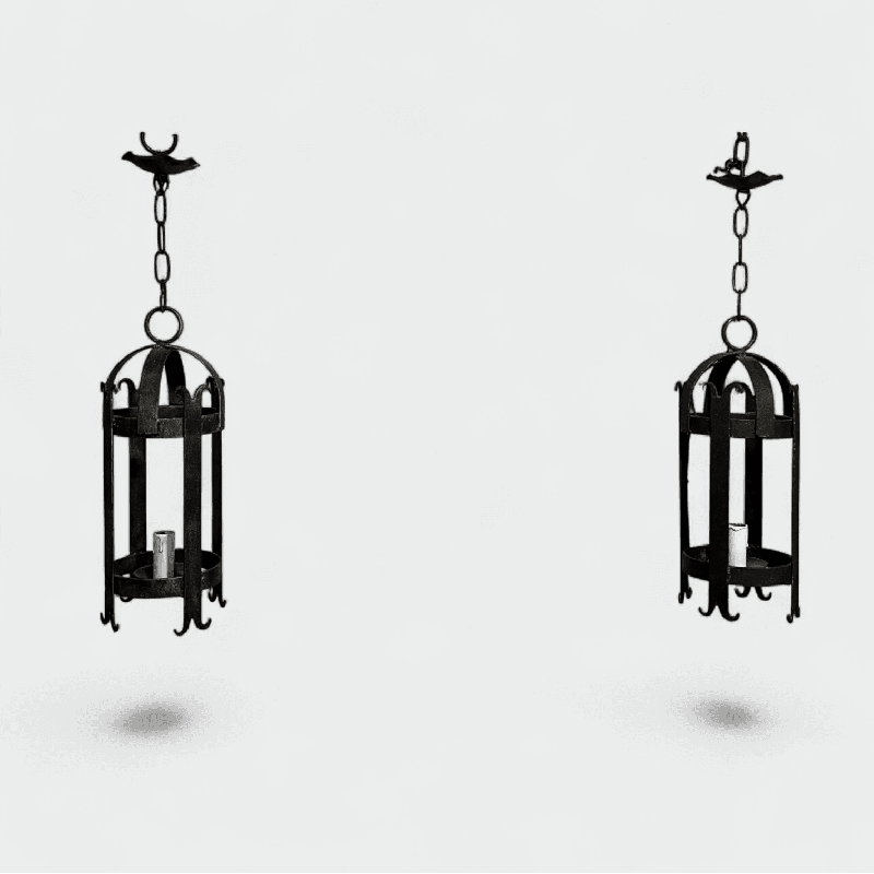 Cylindrical Wrought Iron Lanterns | Maison Barrois