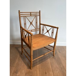 Vicario Armchair in Natural Faux Bamboo | Maison Barrois