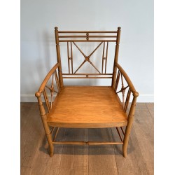Vicario Armchair in Natural Faux Bamboo | Maison Barrois
