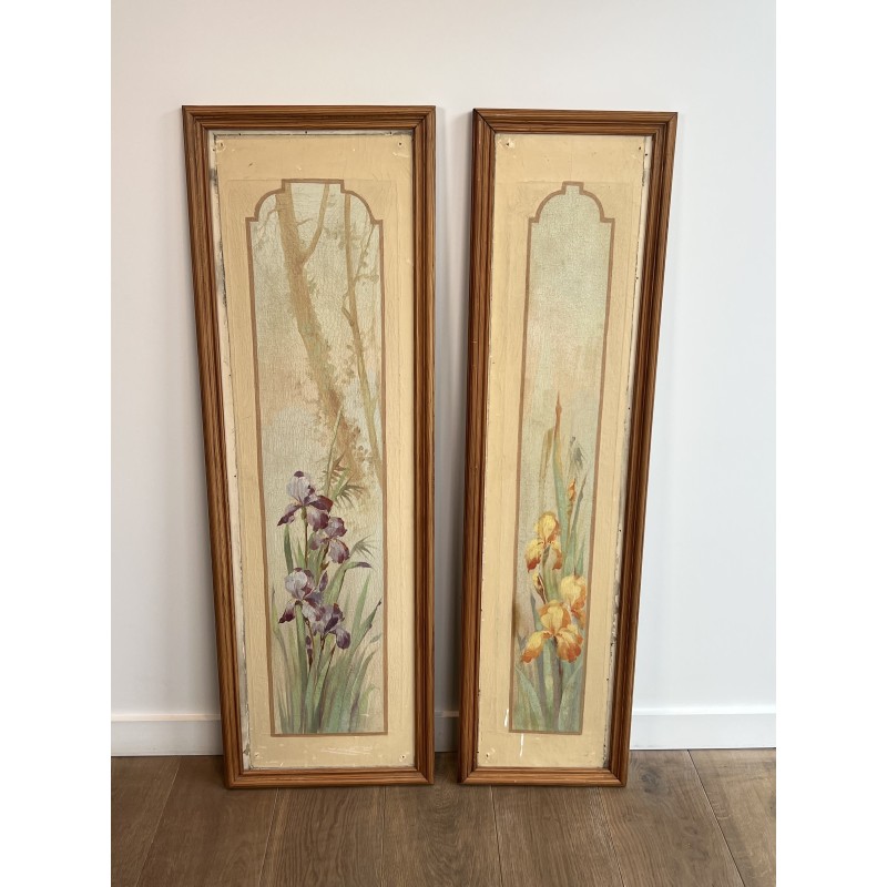 Panneaux Décoratifs Art Nouveau aux Iris | Maison Barrois