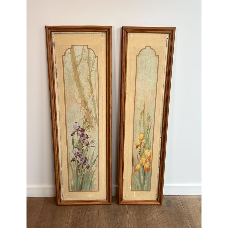 Panneaux Décoratifs Art Nouveau aux Iris | Maison Barrois