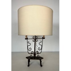 Six-Light Wrought Iron Candelabra, French Work, circa 1950