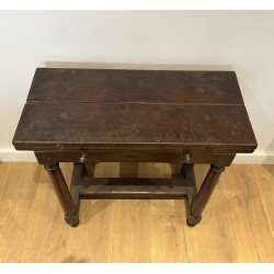 Portuguese Folding-Top Table in Walnut | Maison Barrois