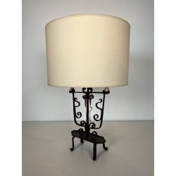 Six-Light Wrought Iron Candelabra, French Work, circa 1950