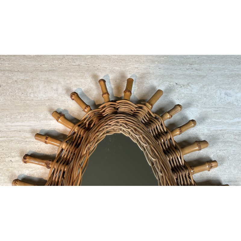 Oval Mirror in Rattan, Woven Wicker and | Maison Barrois