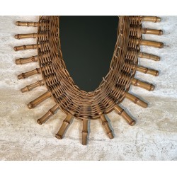 Miroir Ovale en Rotin, Osier Tressé et | Maison Barrois