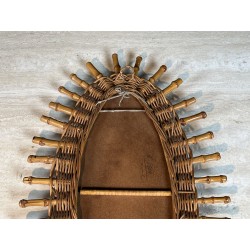 Oval Mirror in Rattan, Woven Wicker and | Maison Barrois