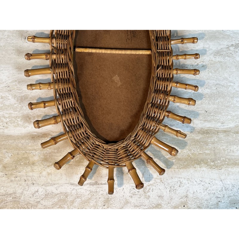 Oval Mirror in Rattan, Woven Wicker and | Maison Barrois