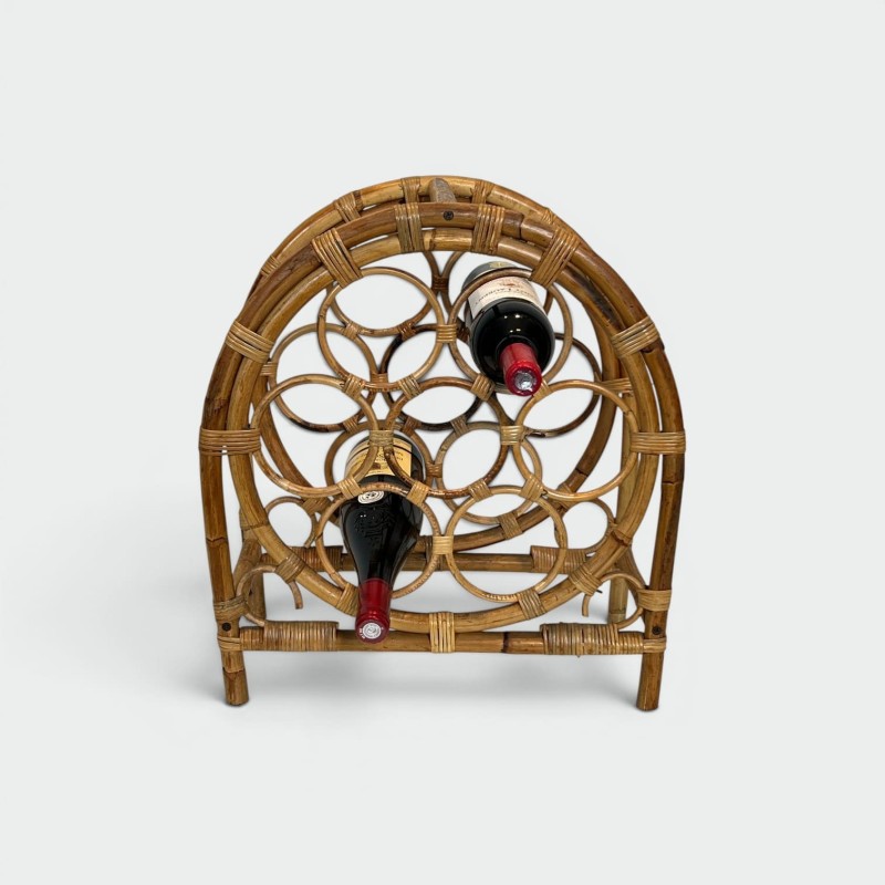 Rattan and Bamboo Bottle Holder | Maison Barrois