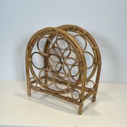 Rattan and Bamboo Bottle Holder | Maison Barrois