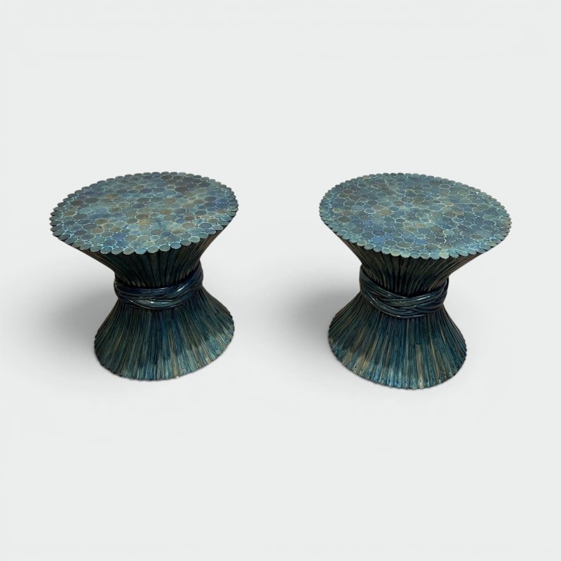 Bamboo Side Tables in the Shape of a Wheat | Maison Barrois