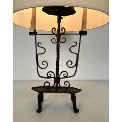 Six-Light Wrought Iron Candelabra, French Work, circa 1950