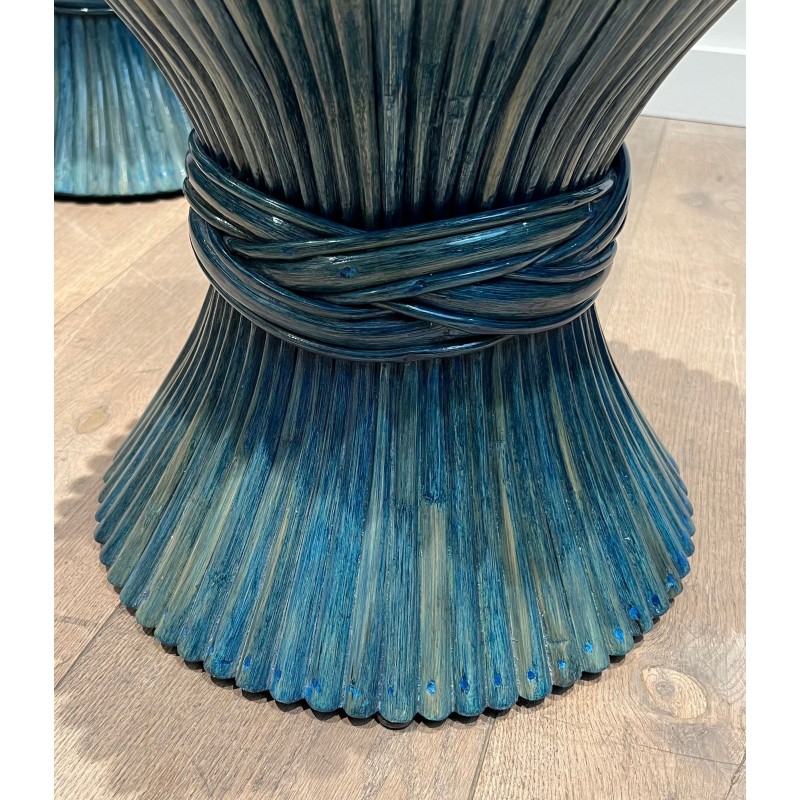 Bamboo Side Tables in the Shape of a Wheat | Maison Barrois