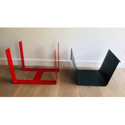 Log Holder in Folded Steel Sheet Lacquered | Maison Barrois