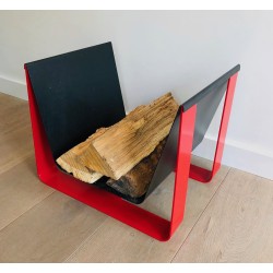 Log Holder in Folded Steel Sheet Lacquered | Maison Barrois