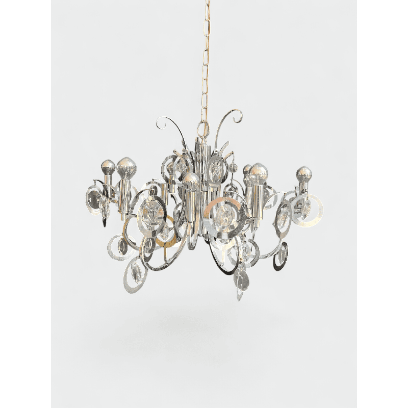 Lustre Design en Métal Chromé, Sciolari | Maison Barrois