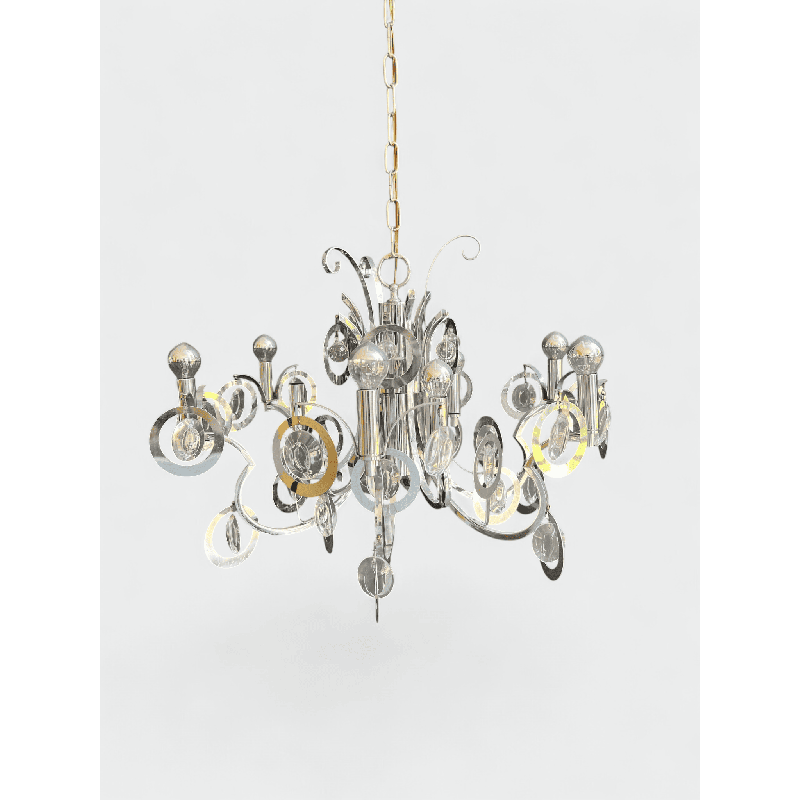 Lustre Design en Métal Chromé, Sciolari | Maison Barrois