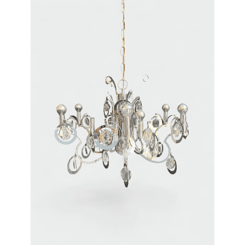 Lustre Design en Métal Chromé, Sciolari | Maison Barrois