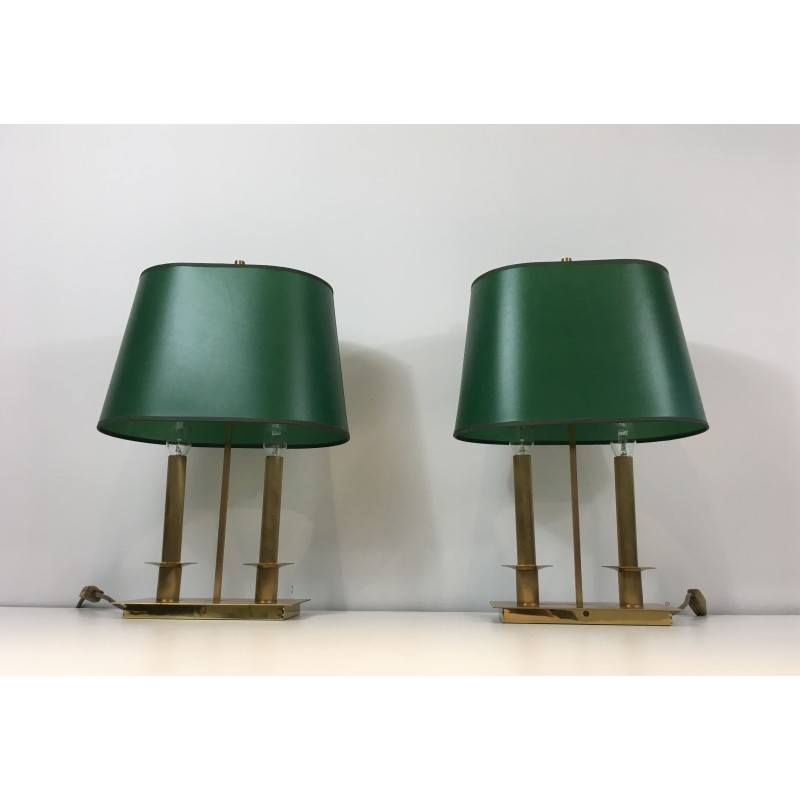 Two-Light Brass Table Lamps | Maison Barrois