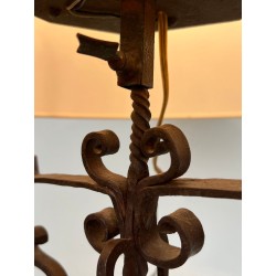 Six-Light Wrought Iron Candelabra, French Work, circa 1950