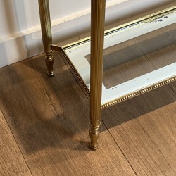 Console à Trois Plateaux en Laiton à Frise | Maison Barrois
