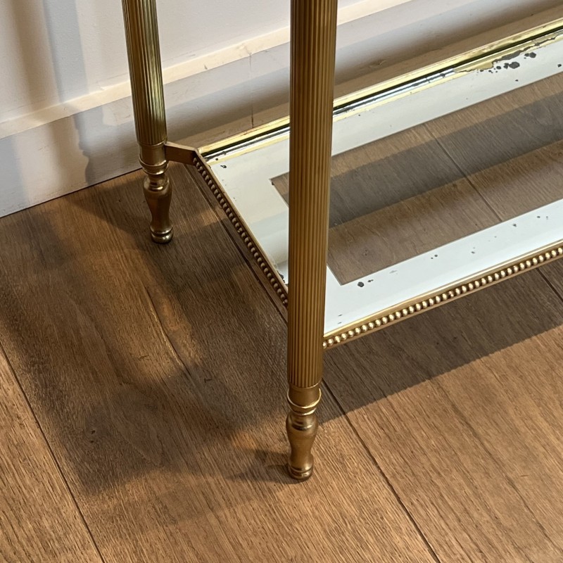 Console à Trois Plateaux en Laiton à Frise | Maison Barrois