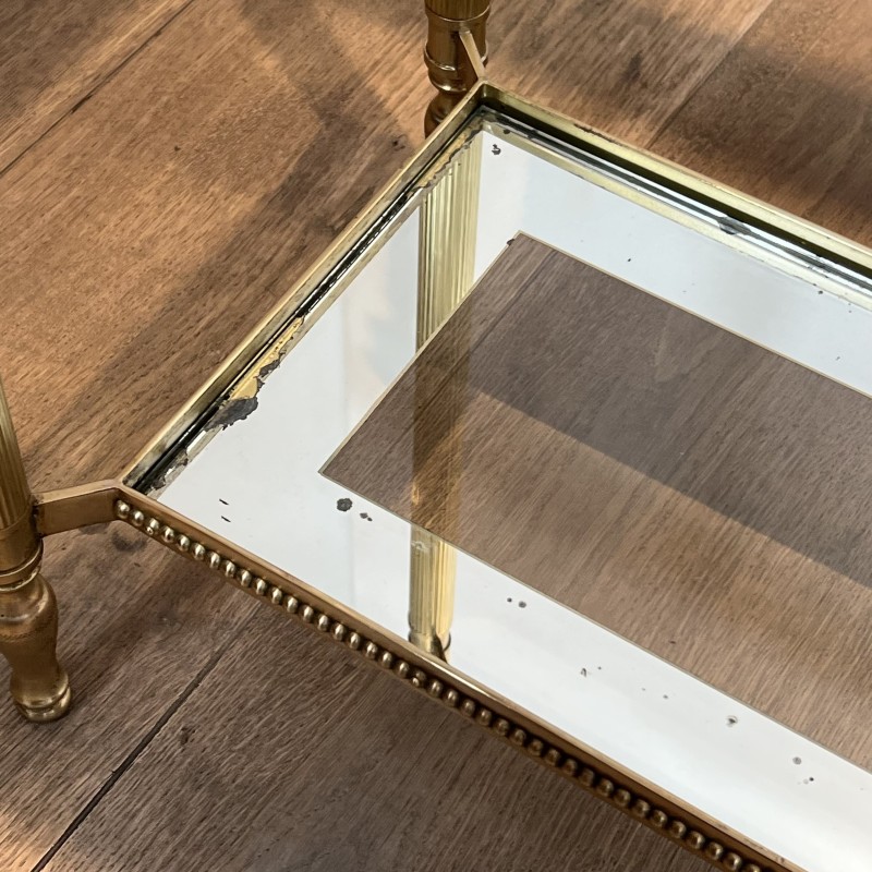 Console à Trois Plateaux en Laiton à Frise | Maison Barrois