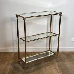 Console à Trois Plateaux en Laiton à Frise | Maison Barrois