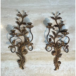 Appliques à Deux Bras de Lumière en Métal | Maison Barrois
