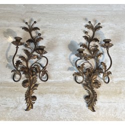 Appliques à Deux Bras de Lumière en Métal | Maison Barrois