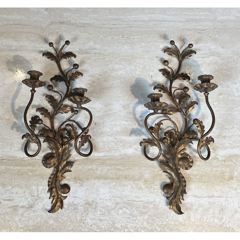 Appliques à Deux Bras de Lumière en Métal | Maison Barrois