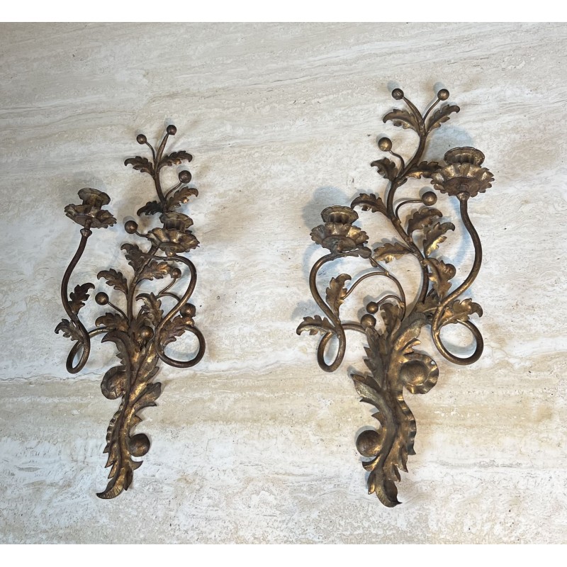 Appliques à Deux Bras de Lumière en Métal | Maison Barrois