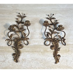 Appliques à Deux Bras de Lumière en Métal | Maison Barrois