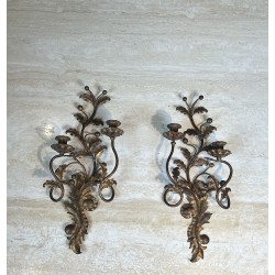 Appliques à Deux Bras de Lumière en Métal | Maison Barrois