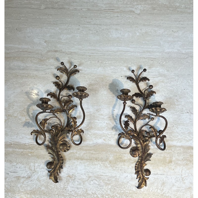 Appliques à Deux Bras de Lumière en Métal | Maison Barrois