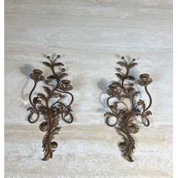 Appliques à Deux Bras de Lumière en Métal | Maison Barrois