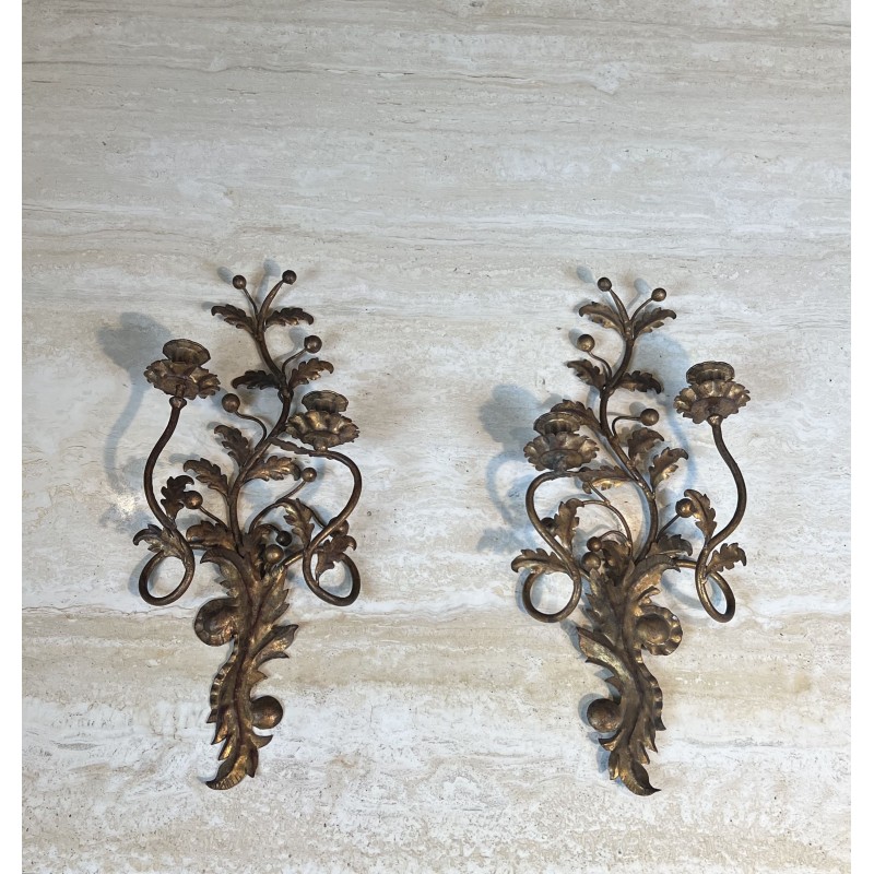 Appliques à Deux Bras de Lumière en Métal | Maison Barrois