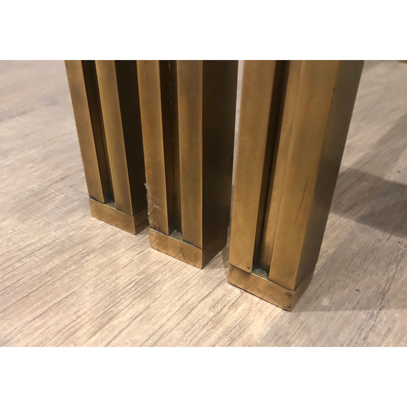 3 Nesting Tables in Brass and Glass | Maison Barrois