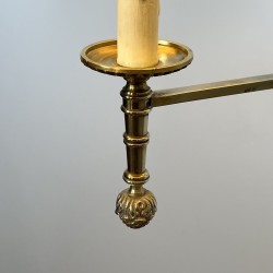 Lampadaire Liseuse en Acajou et Laiton Doré | Maison Barrois