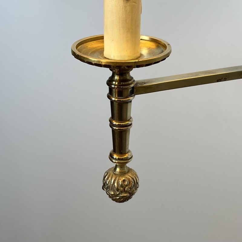 Lampadaire Liseuse en Acajou et Laiton Doré | Maison Barrois