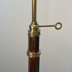 Lampadaire Liseuse en Acajou et Laiton Doré | Maison Barrois