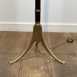 Lampadaire Liseuse en Acajou et Laiton Doré | Maison Barrois
