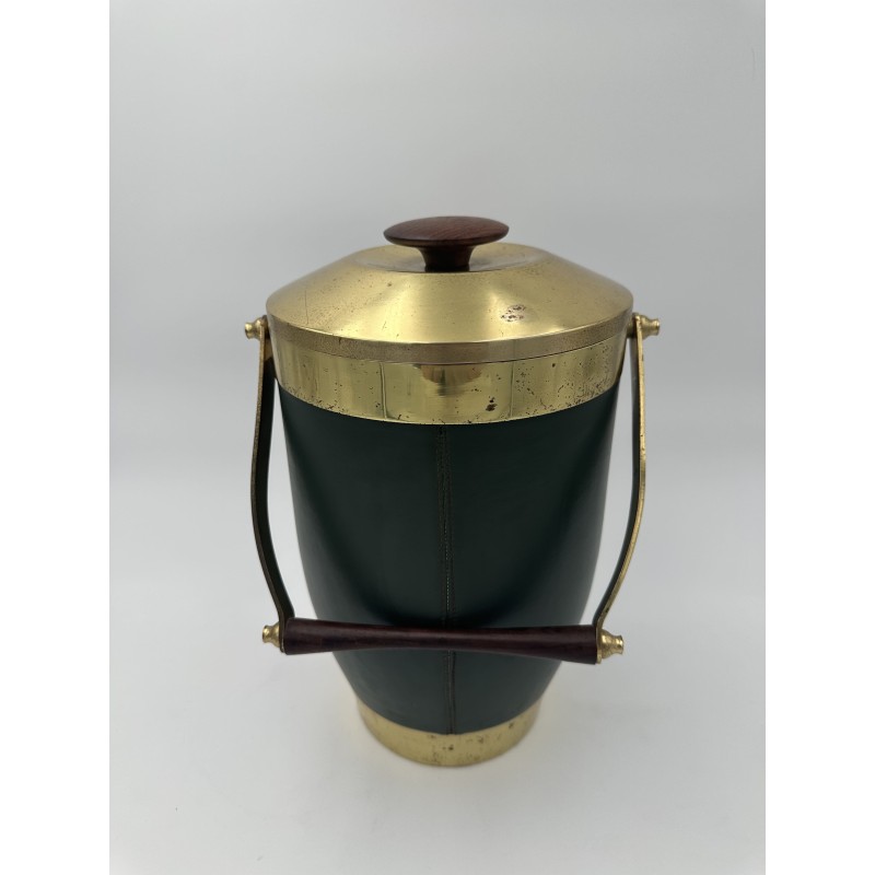 Ice Bucket Sheathed in Green Leather and | Maison Barrois