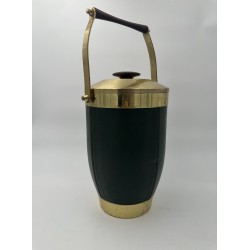 Ice Bucket Sheathed in Green Leather and | Maison Barrois